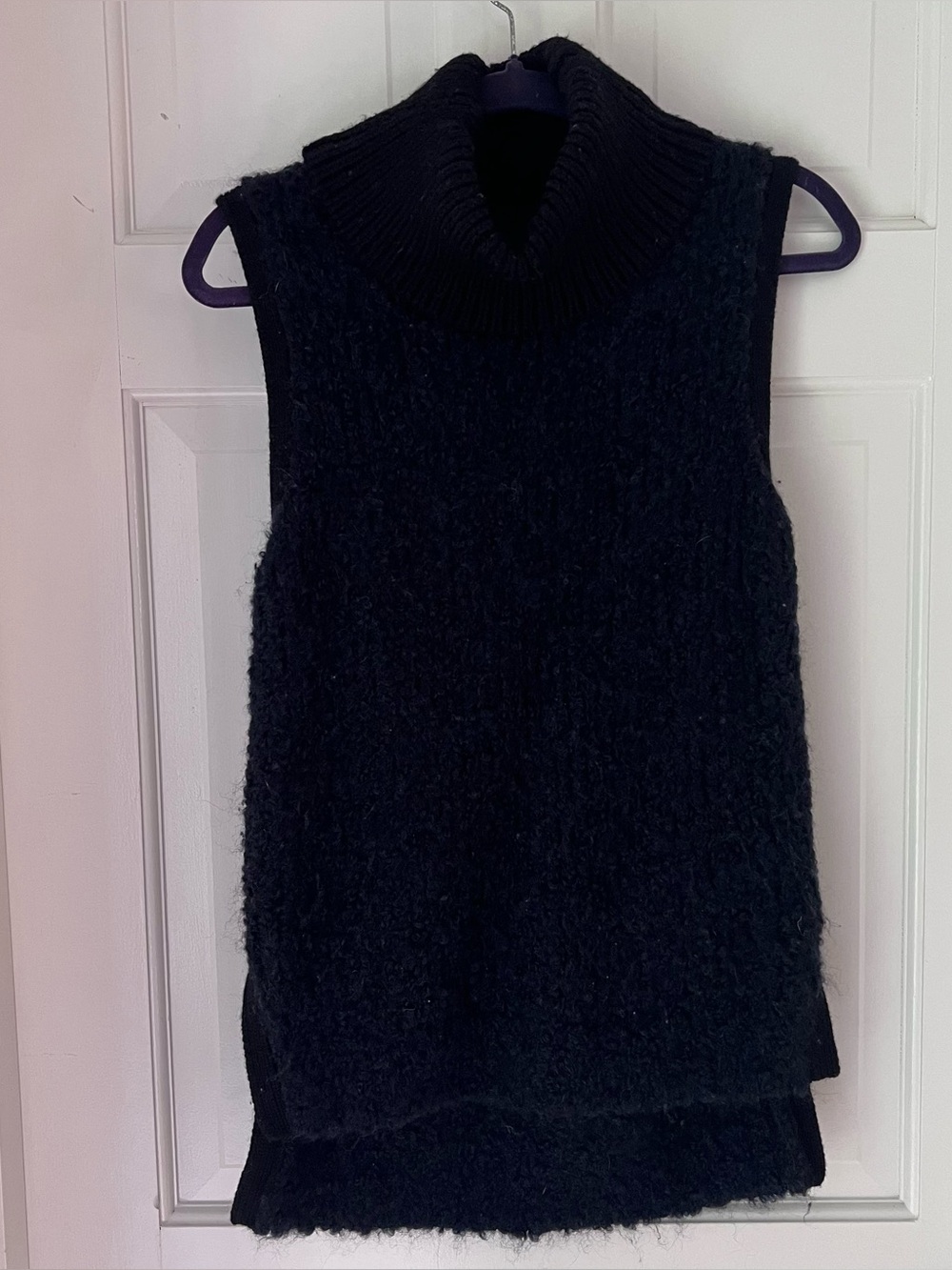 Rag & Bone Adele Midnight Blue Sleeveless Turtleneck Sweater, Wool Blend, Sz XXS